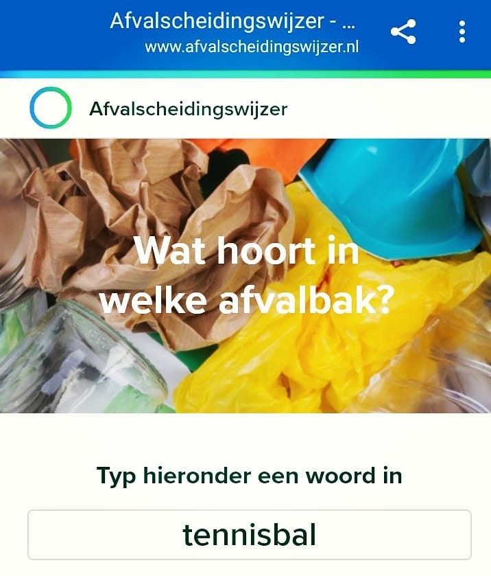 Opgenomen in de afvalscheidingswijzer